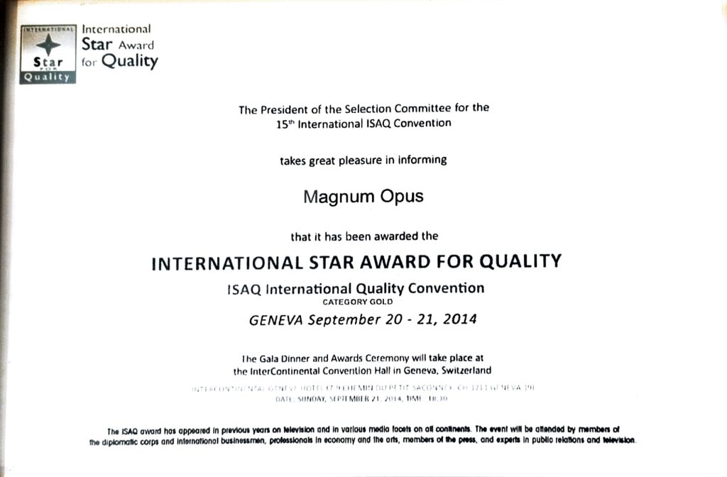 International Star Quality Award, Geneva, Switzerland